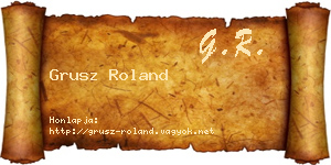 Grusz Roland névjegykártya